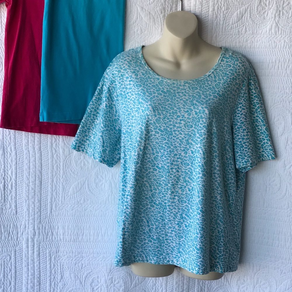 Bundle of 3 Denim&Co. Cotton/Spandex T-shirts - M